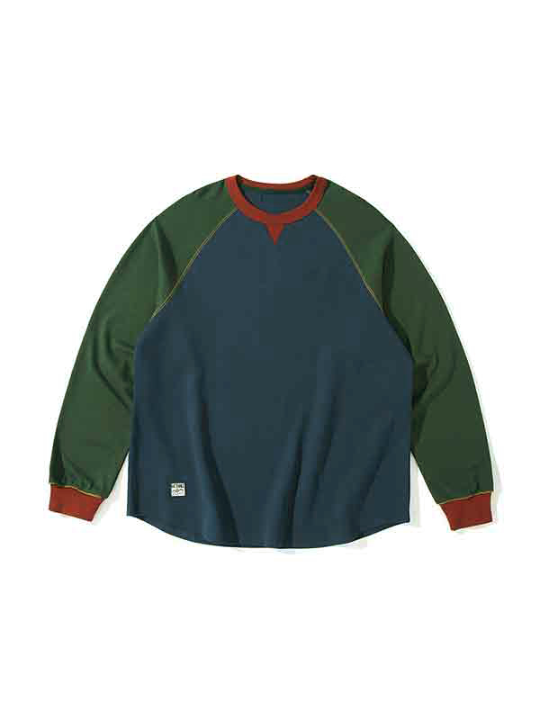 Vintage-Langarm-T-Shirt für Herren in Kontrastfarbe-3