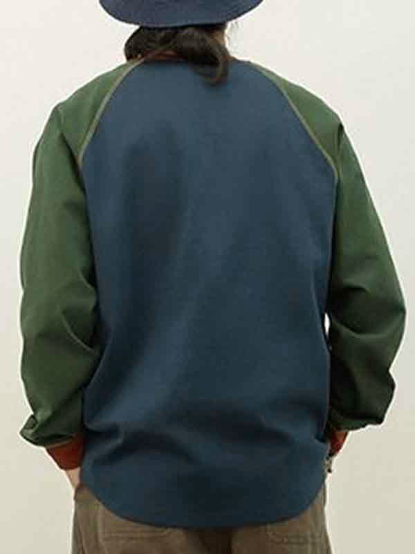 Vintage-Langarm-T-Shirt für Herren in Kontrastfarbe-1