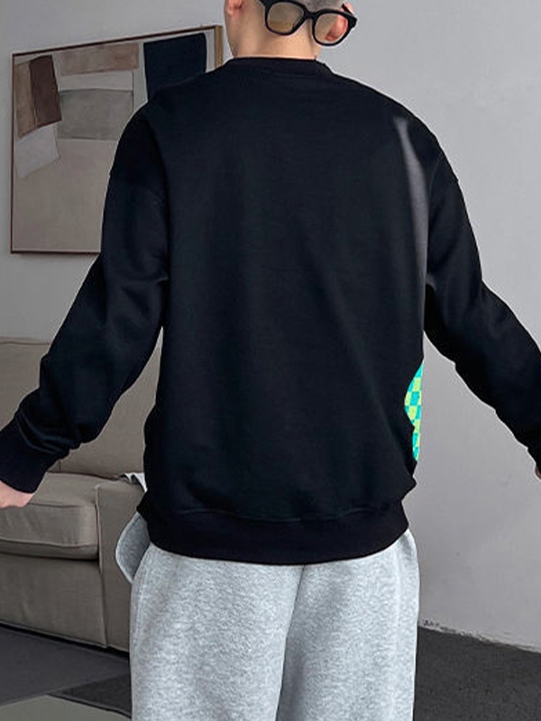 Herren-Sweatshirt mit kariertem Bären-Print-1