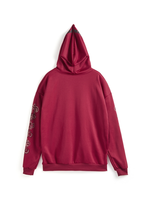 Übergroßer Kapuzenpullover mit Hip-Pop-Strassstickerei-1