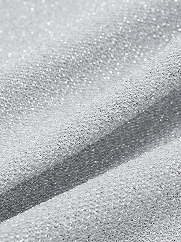 Kurz geschnittenes Trägershirt in Metallic-Silber mit Neckholder-6